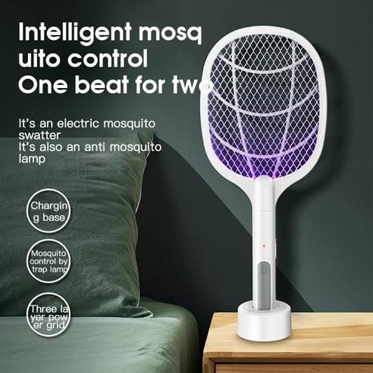 Home Mosquito & Flying Insect Killer Racket & Lamp 2-in-1